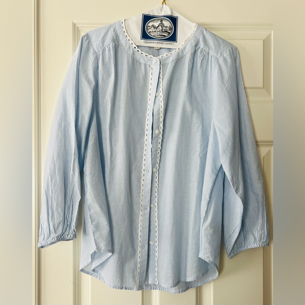 Lucky Brand Blue and White Striped Top